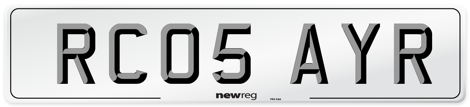 RC05 AYR Number Plate from New Reg